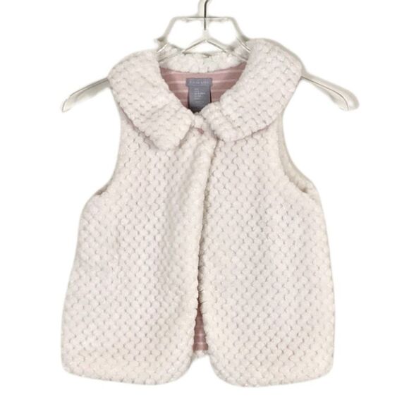 Tahari Cream Faux Fur Toddler Girl Vest Size 5 - Picture 1 of 8